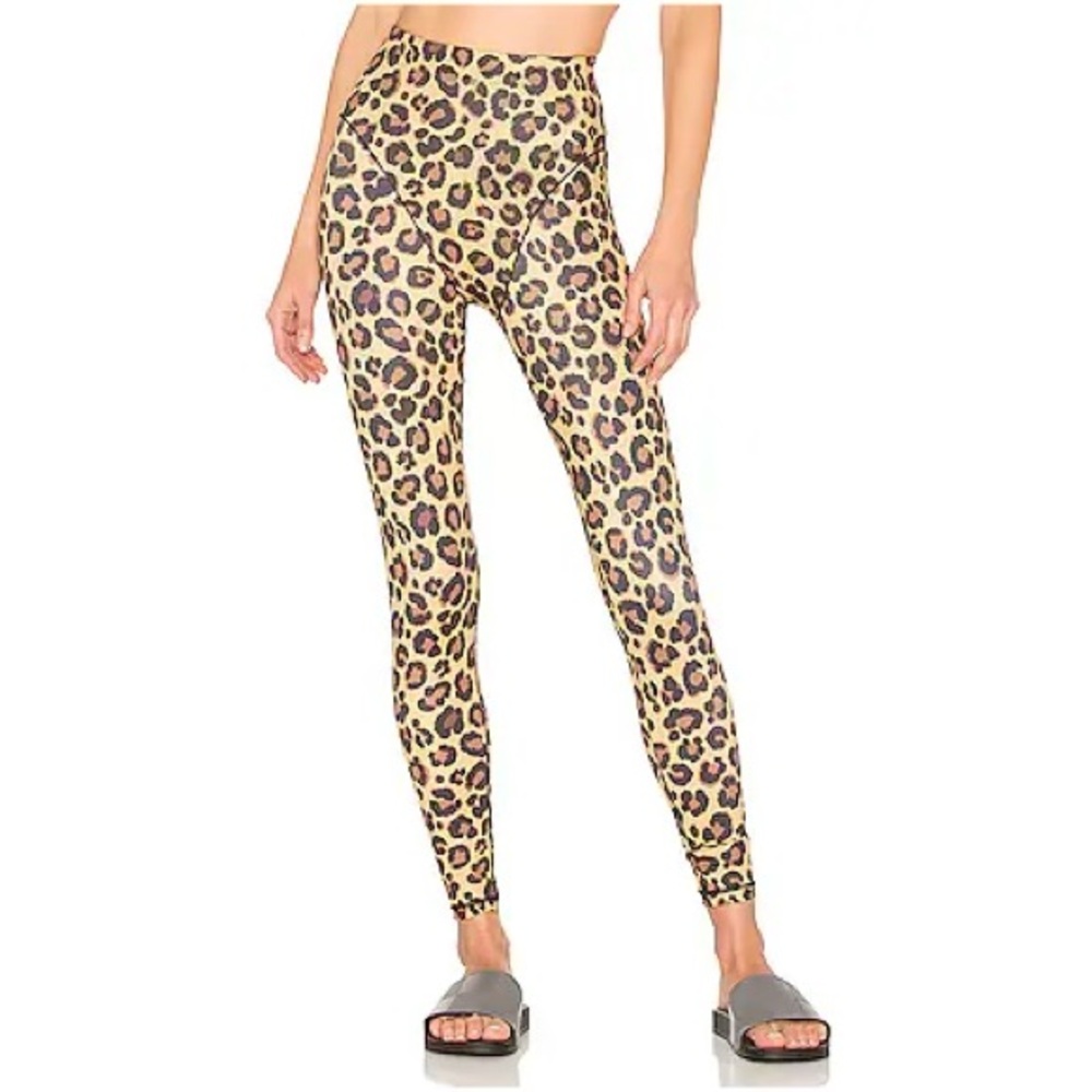 Adam Selman Sport Leopard Print High-Waisted Leggings Size L